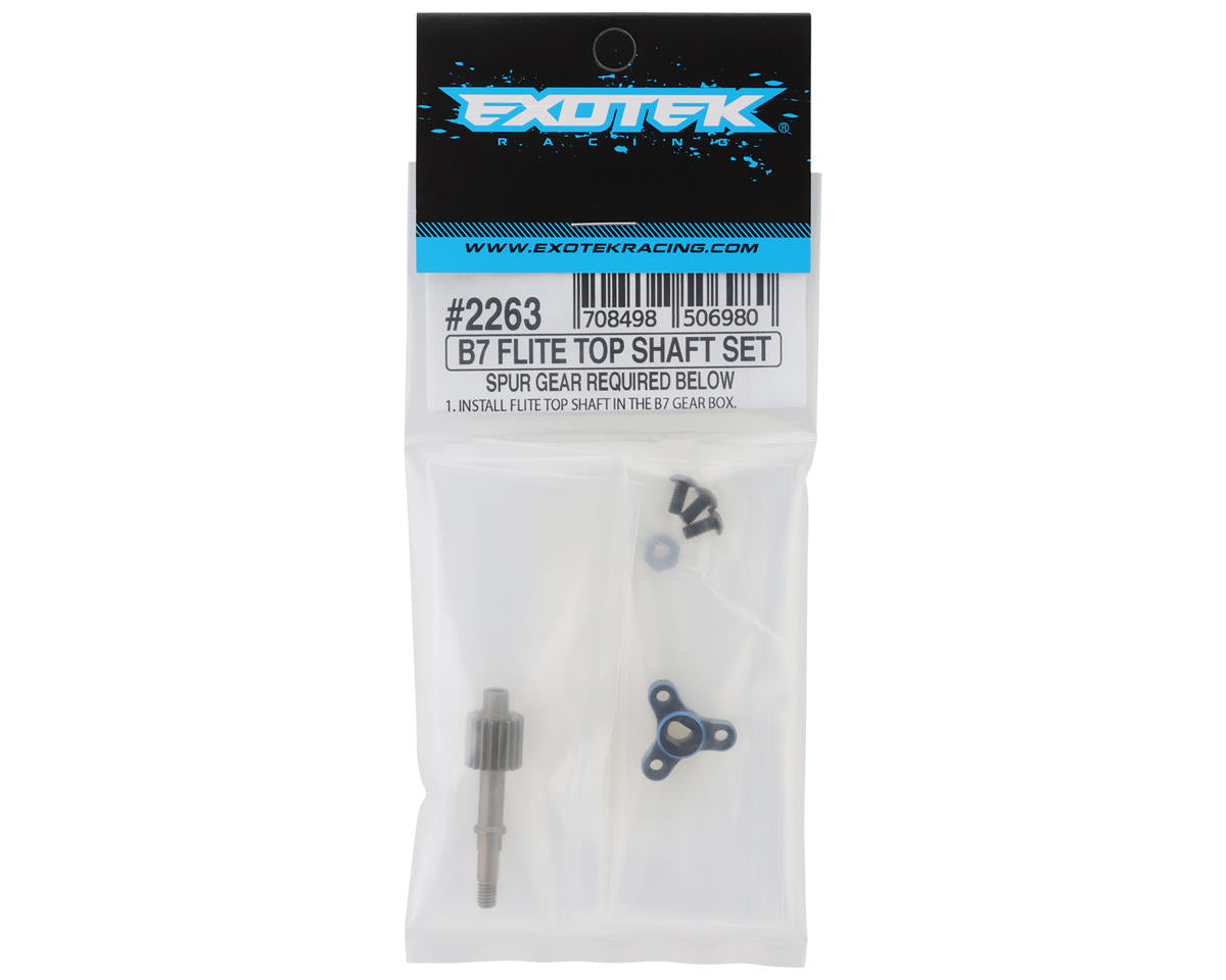 Exotek RC10B7/B7D Ultra Light Aluminum Flite Top Shaft & Spur Mount