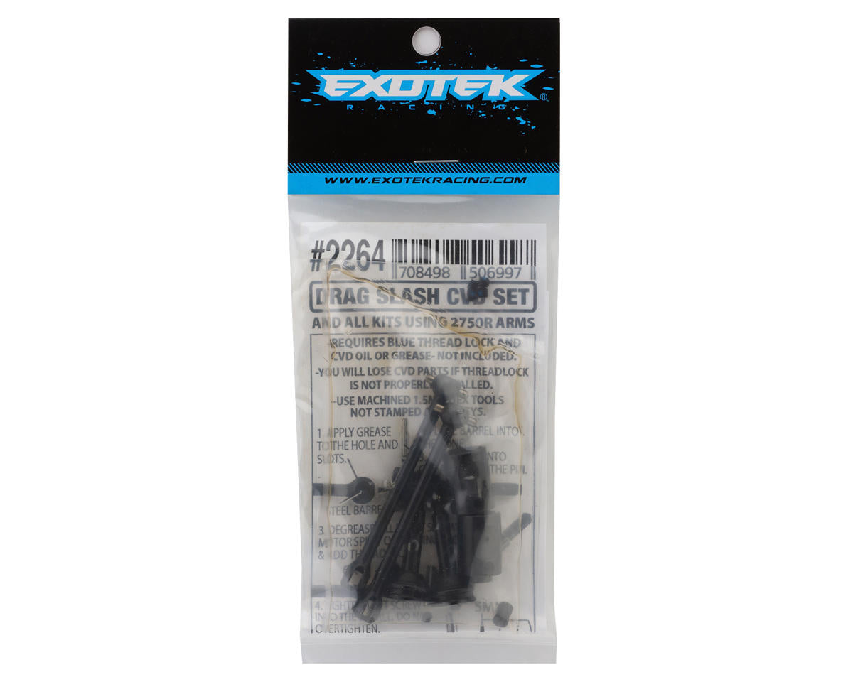 Exotek 2264 HD Steel V2 CVD Axle Set for Traxxas Slash Drag