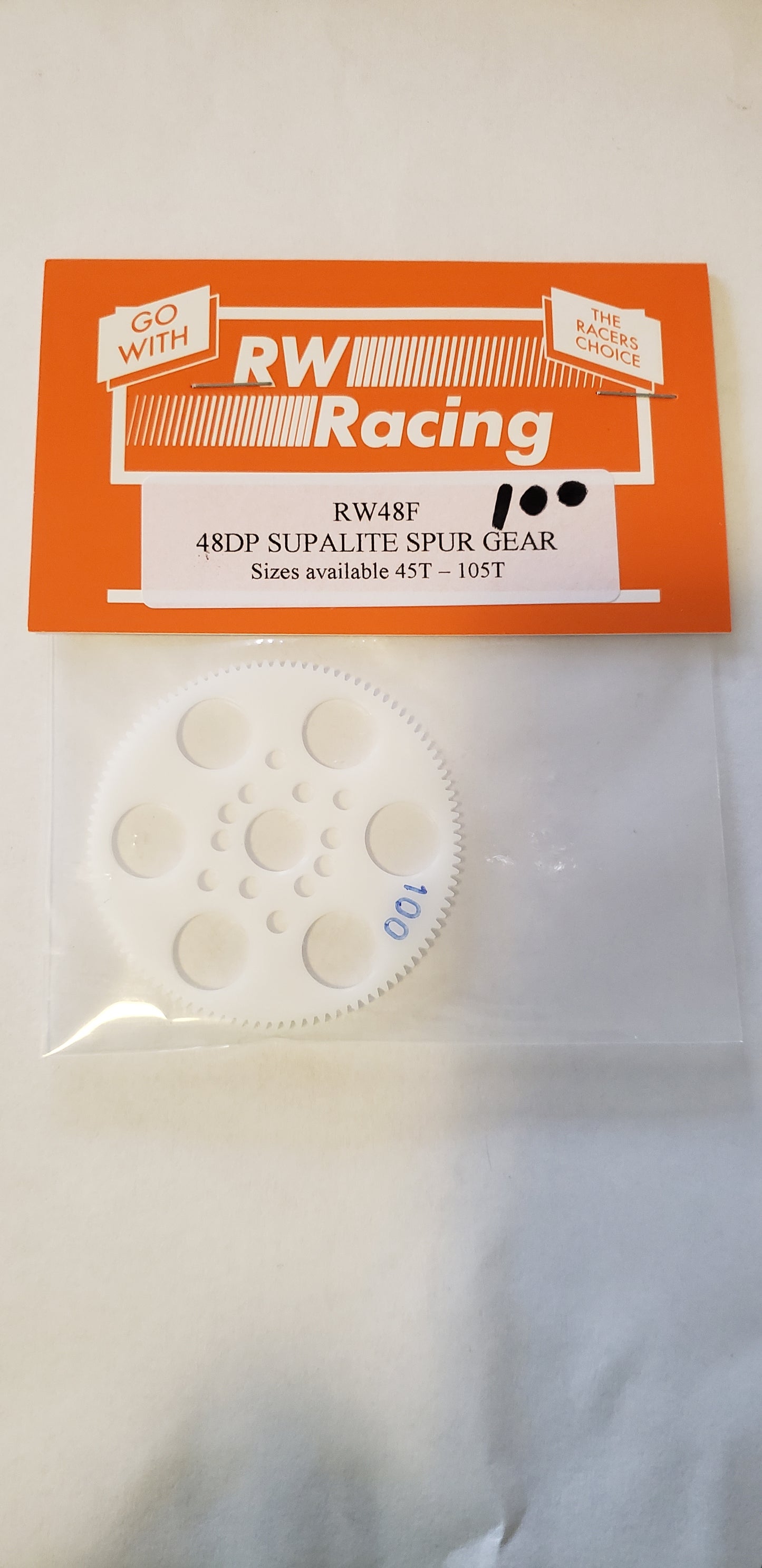 RW Racing Spur Gear 100 tooth 48 pitch for RC Drag Racing - HmsProOutletParts RC Hobbies