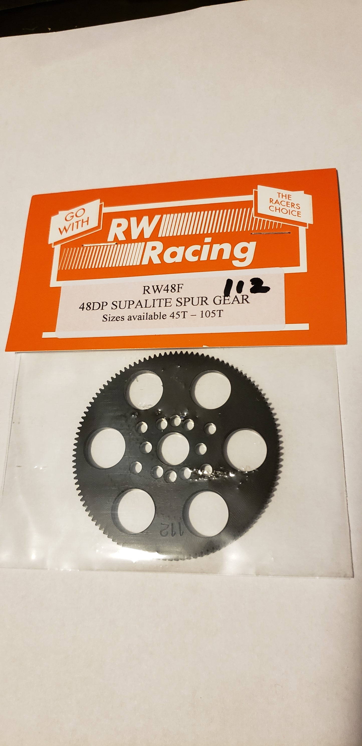 RW Racing Spur Gear 112 tooth 48 pitch for RC drag racing - HmsProOutletParts RC Hobbies