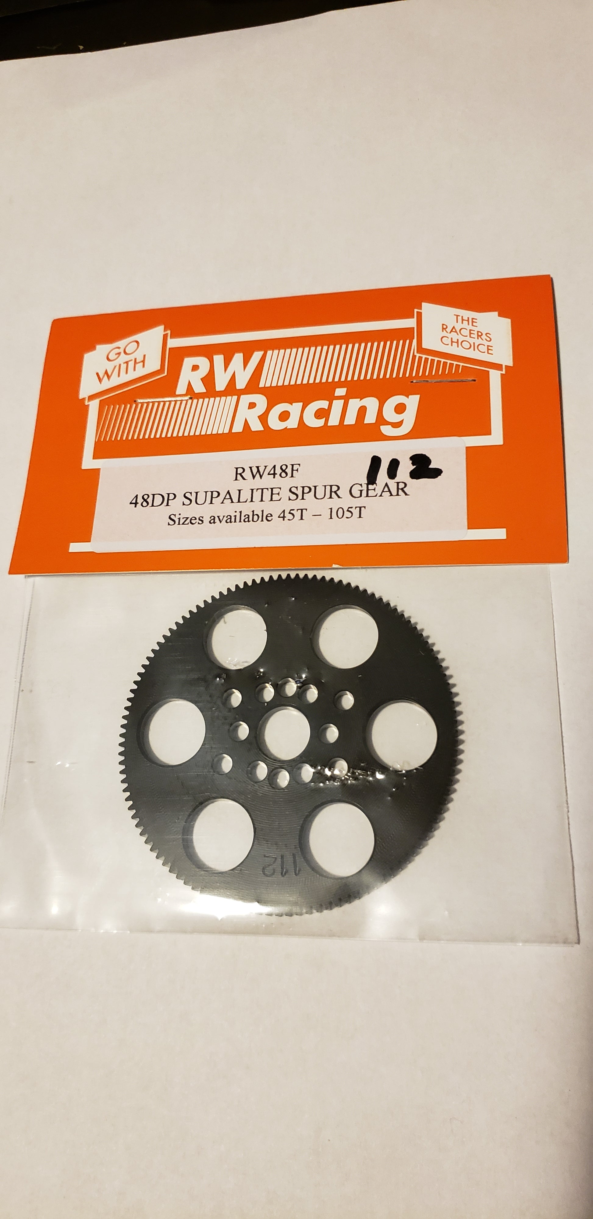 RW Racing Spur Gear 112 tooth 48 pitch for RC drag racing - HmsProOutletParts RC Hobbies