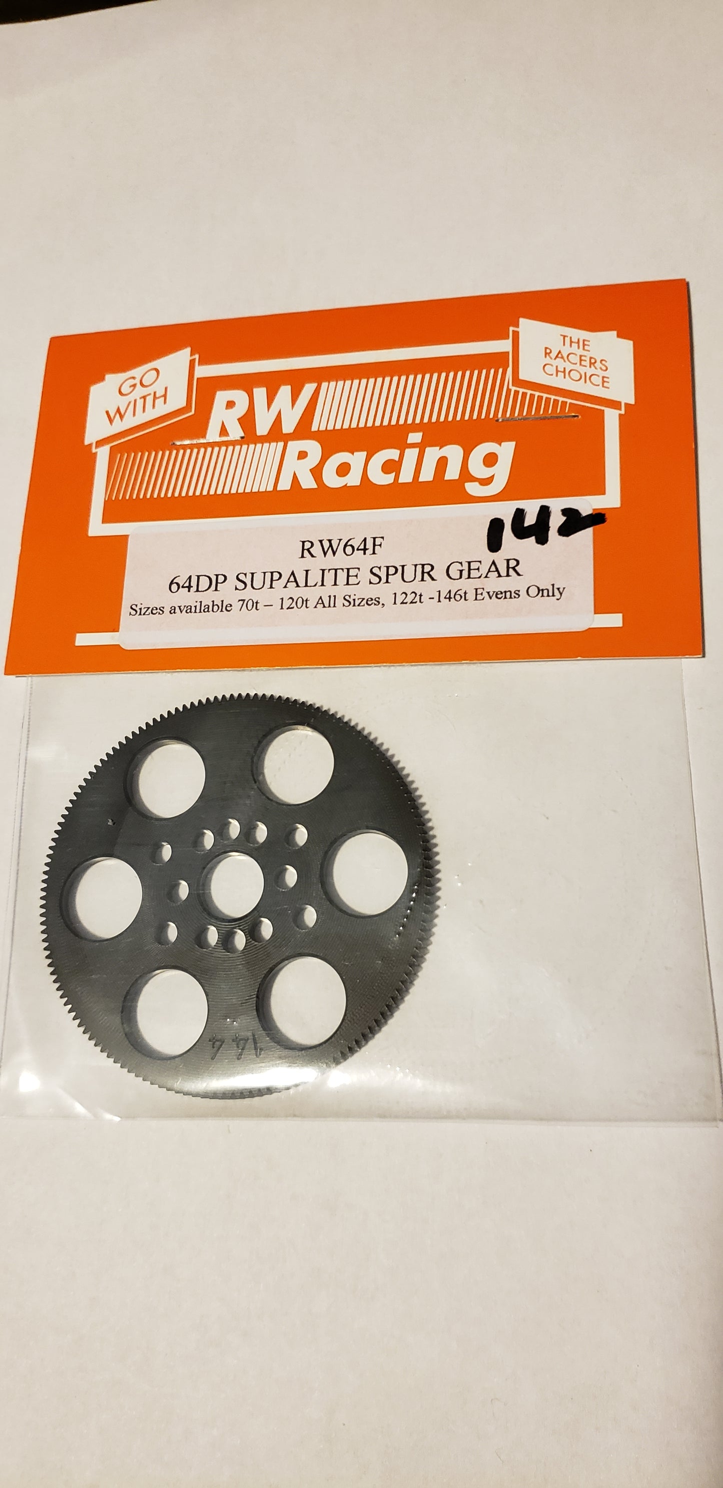 RW Racing Spur Gear 142 tooth 64 pitch for RC Drag Racing - HmsProOutletParts RC Hobbies