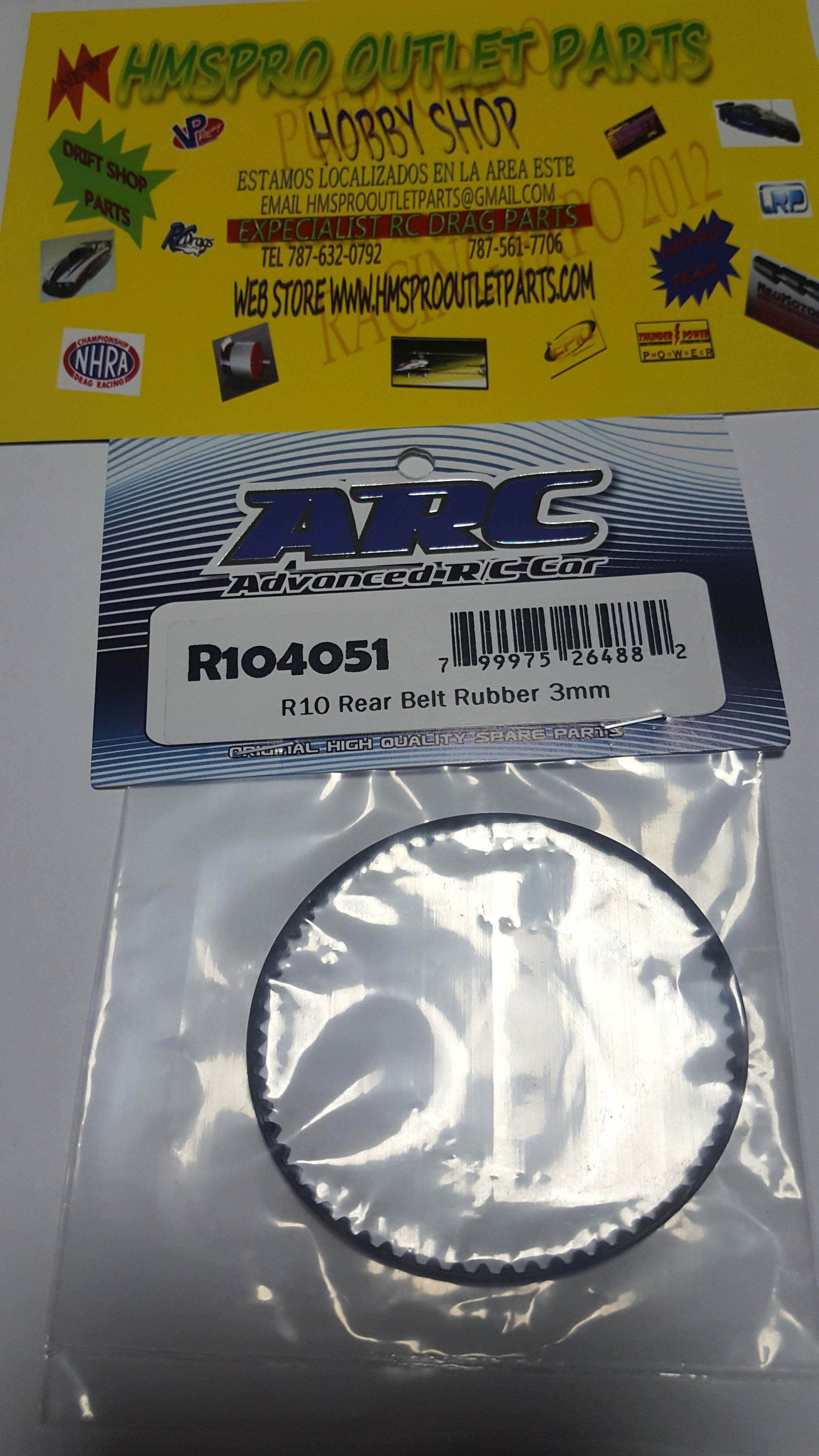 ARC Rear Belt Rubber R10 R11 Rear Belt Rubber 3mm - HmsProOutletParts RC Hobbies