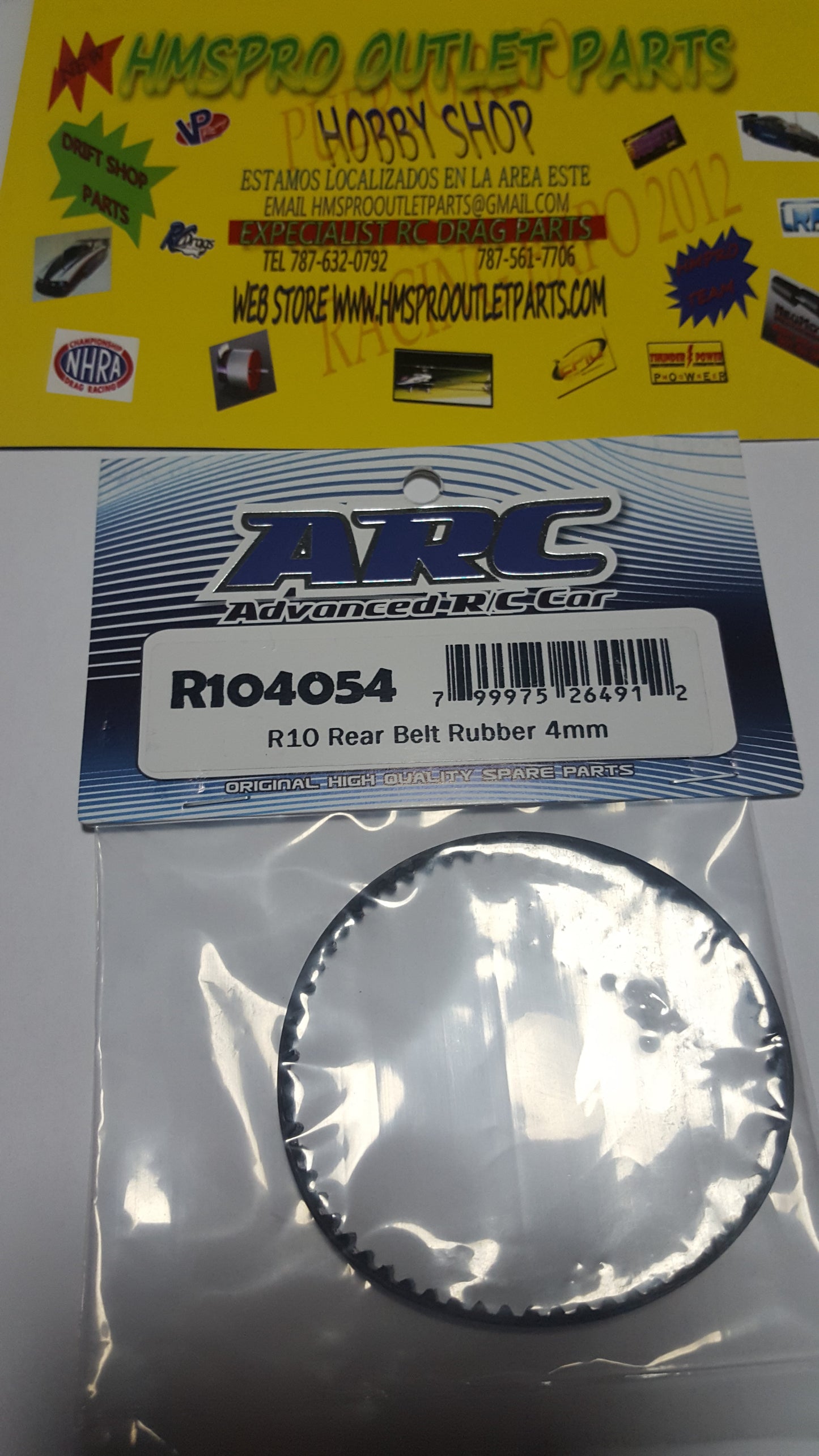 ARC Rear Belt Rubber 4mm R104054 - HmsProOutletParts RC Hobbies