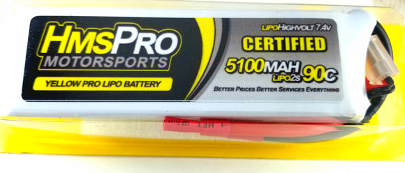 Yellow Pro Lipo 2s 7.4 v 5100Mah