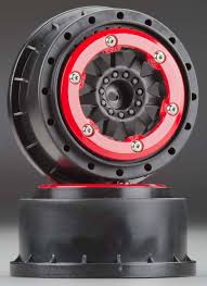 F-11 2.2"/3.0" Red/Black Bead-Loc Wheels - HmsProOutletParts RC Hobbies