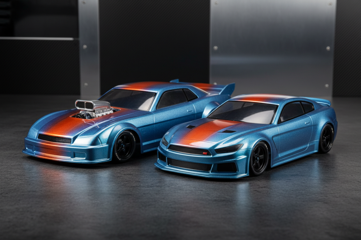 RC drag and touring car bodies