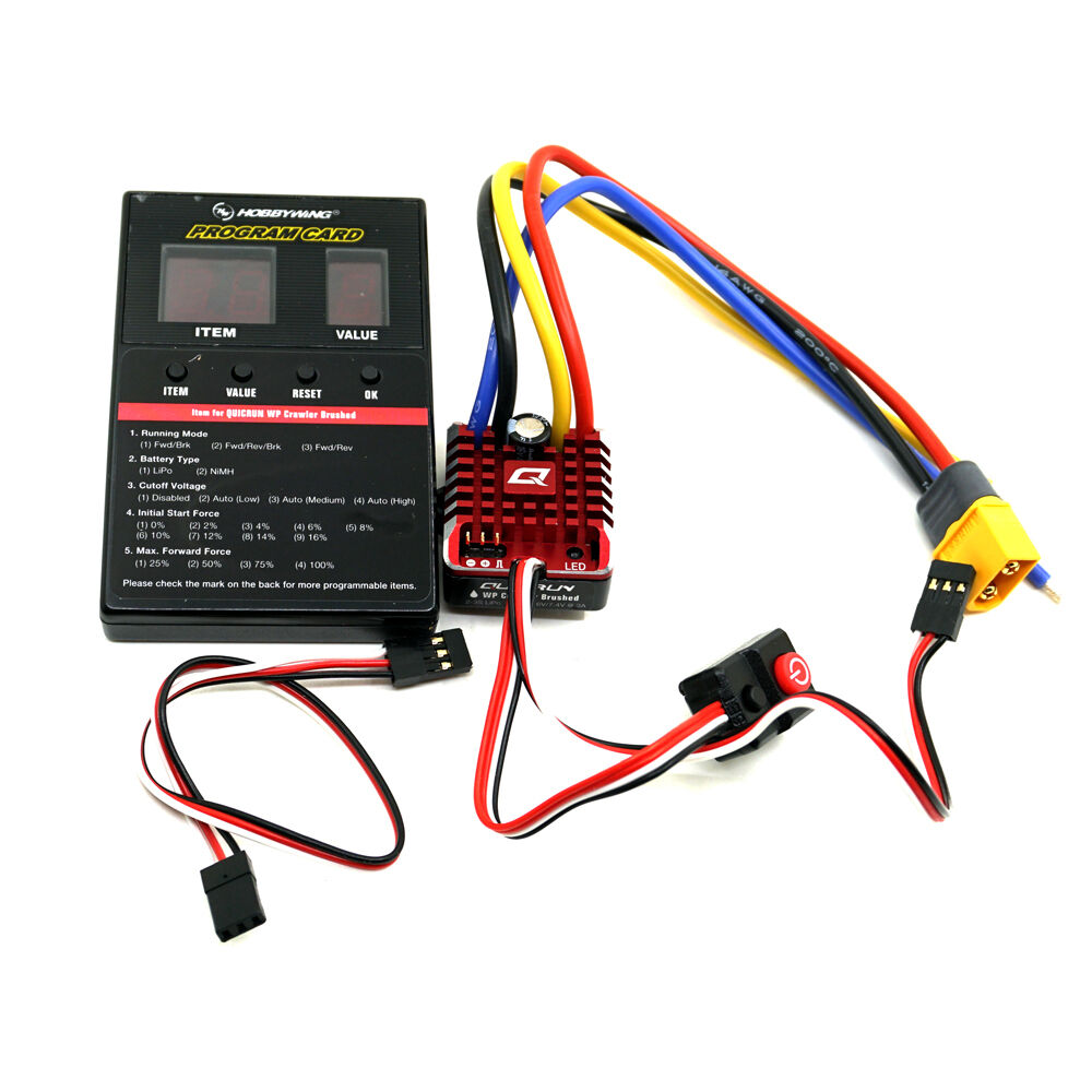 Hobbywing QuicRun 1080 WP 80A Waterproof Brushed Crawler ESC with Program Box & XT60 Connector (HW30112750)