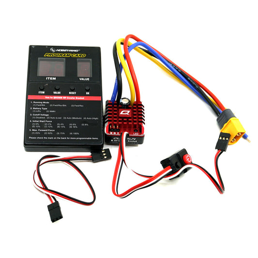 Hobbywing QuicRun 1080 WP 80A Waterproof Brushed Crawler ESC with Program Box & XT60 Connector (HW30112750)