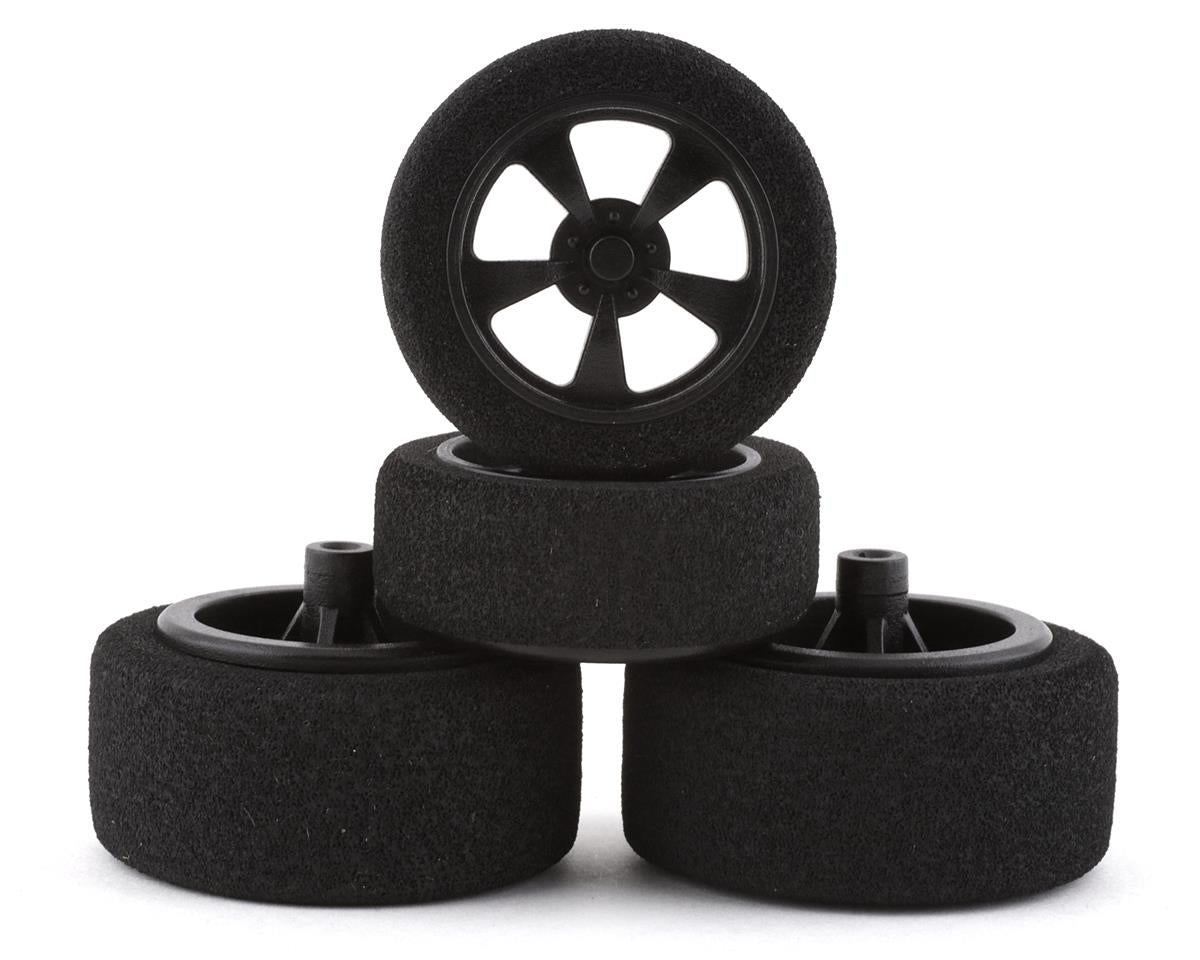 Team Associated DR28 Pre-Mounted 1/28 Drag Tires (Black) (4)