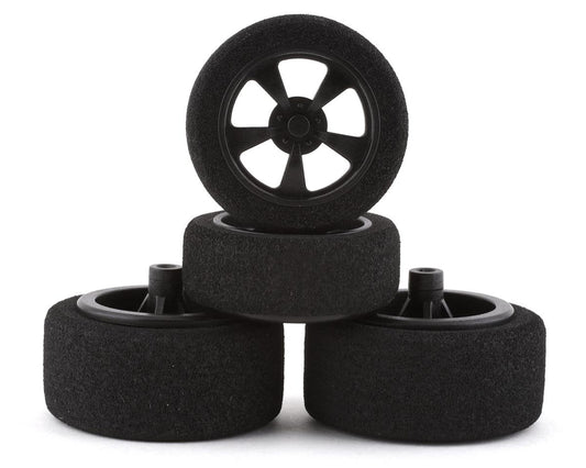 Team Associated DR28 Pre-Mounted 1/28 Drag Tires (Black) (4)