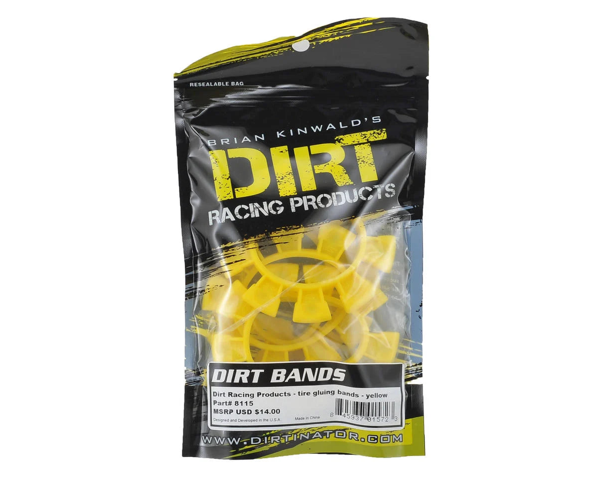 Brian Kinwald's racing  Dirt Bands - Tire Gluing Rubber Bands - Yellow
