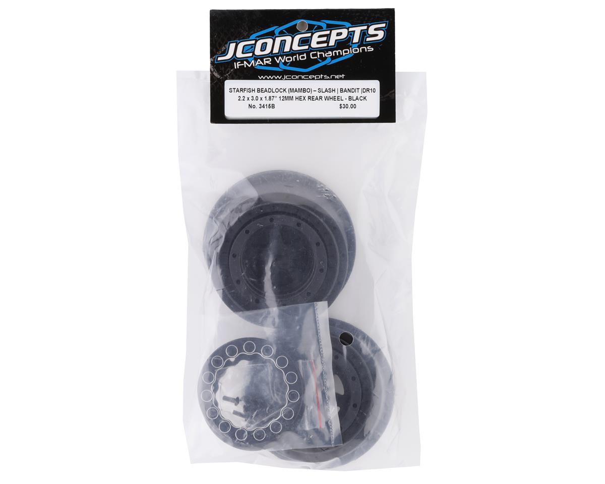JConcepts Starfish Mambo Beadlock Street Eliminator Rear Drag Wheels - Black, 12mm Hex (2)