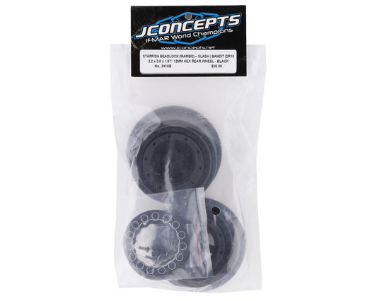 JConcepts Starfish Mambo Beadlock Street Eliminator Rear Drag Wheels - Black, 12mm Hex (2)