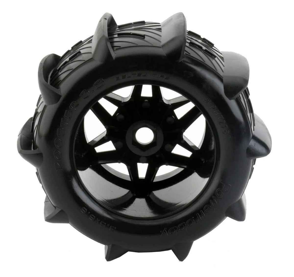 Powerhobby Rooster 3.8 Belted Paddle Tires 1/8 para arena y nieve (17 mm)