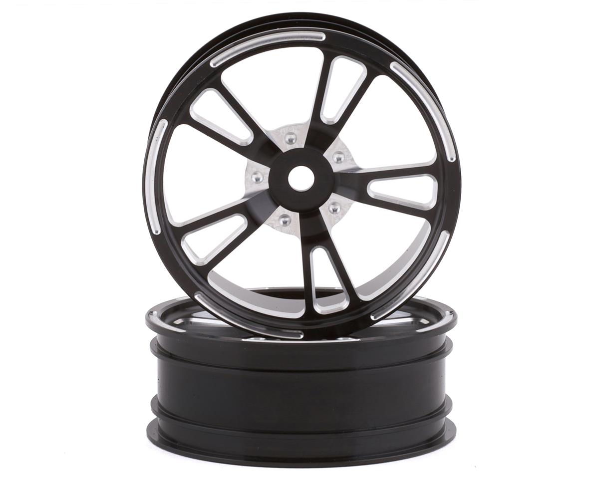 SSD RC V Spoke Aluminum Front 2.2" Drag Racing Wheels (Black) (2)