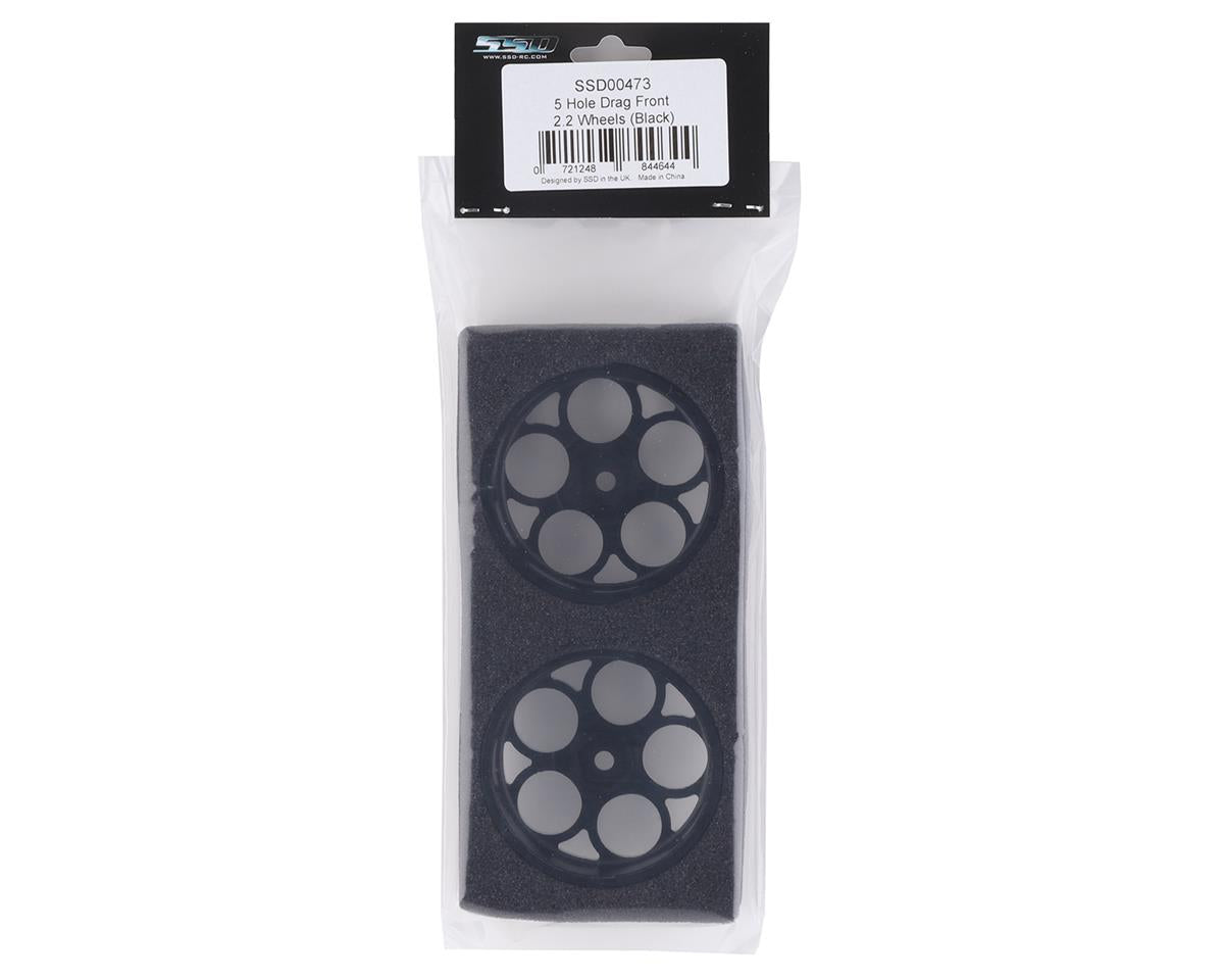 SSD RC 5 Hole Aluminum Front 2.2" Drag Racing Wheels (Black) (2)