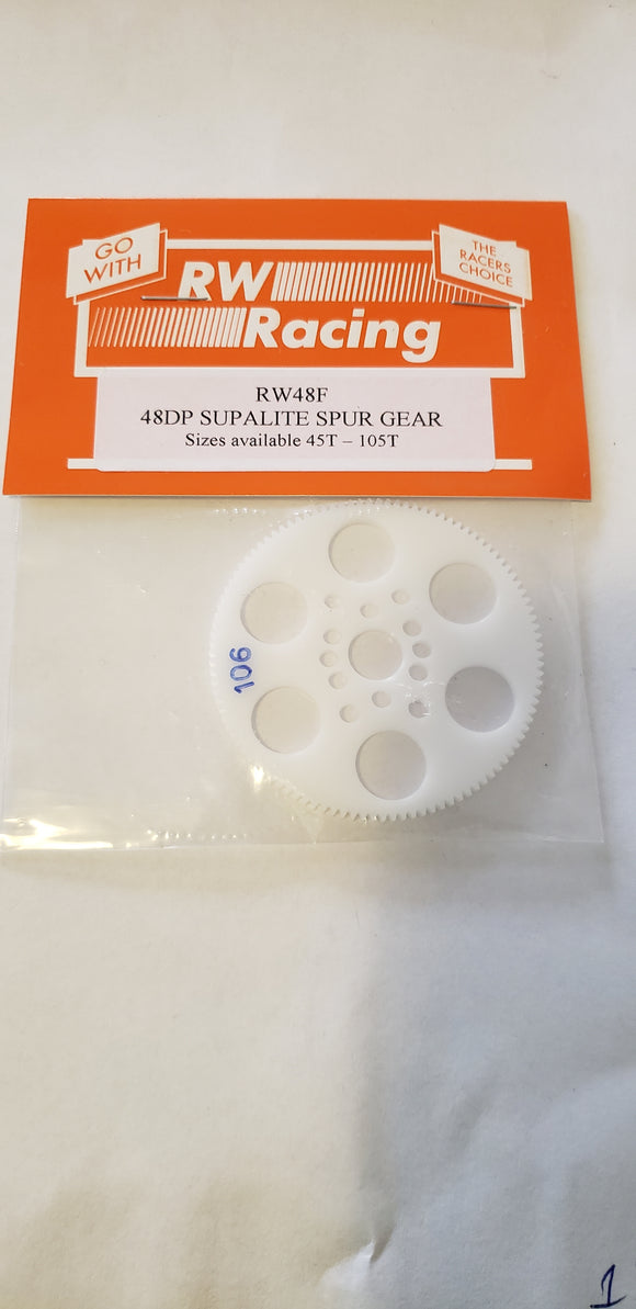 RW Racing Spur Gear 106 tooth 48 pitch for RC Drag Racing - HmsProOutletParts RC Hobbies 